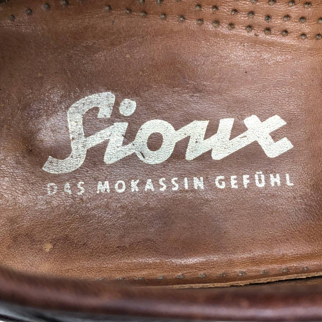 sioux plain toe shoes size 8 Men's 28.0cm genuine leather red type reddish brown Vintage Second Hand