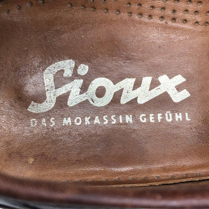 sioux plain toe shoes size 8 Men's 28.0cm genuine leather red type reddish brown Vintage Second Hand
