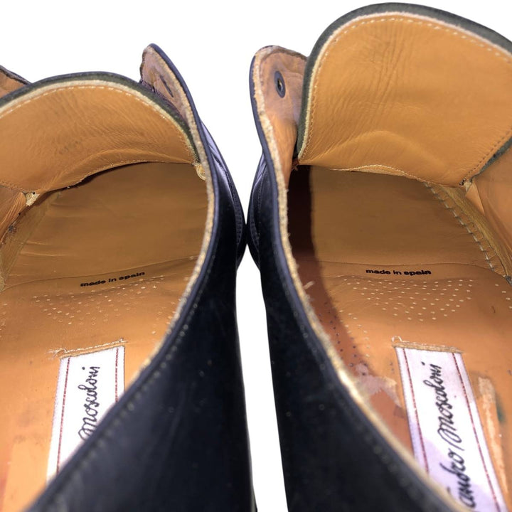 Sandro Moscoloni square-toe U-tip shoes, made in Spain, size 8 1/2 Men's 27.5cm unclear black type Vintage Second Hand