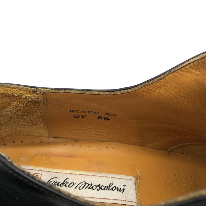 Sandro Moscoloni square-toe U-tip shoes, made in Spain, size 8 1/2 Men's 27.5cm unclear black type Vintage Second Hand