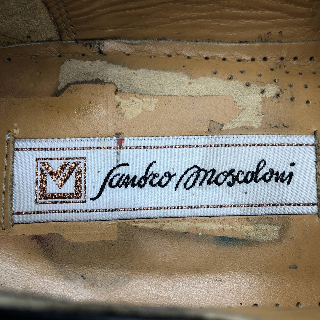 Sandro Moscoloni square-toe U-tip shoes, made in Spain, size 8 1/2 Men's 27.5cm unclear black type Vintage Second Hand