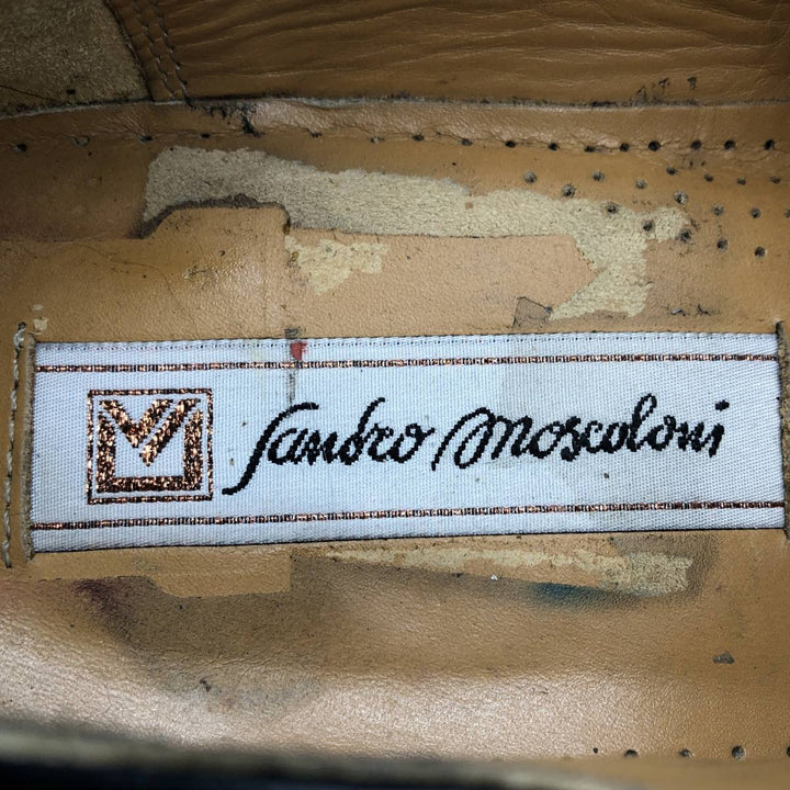 Sandro Moscoloni square-toe U-tip shoes, made in Spain, size 8 1/2 Men's 27.5cm unclear black type Vintage Second Hand