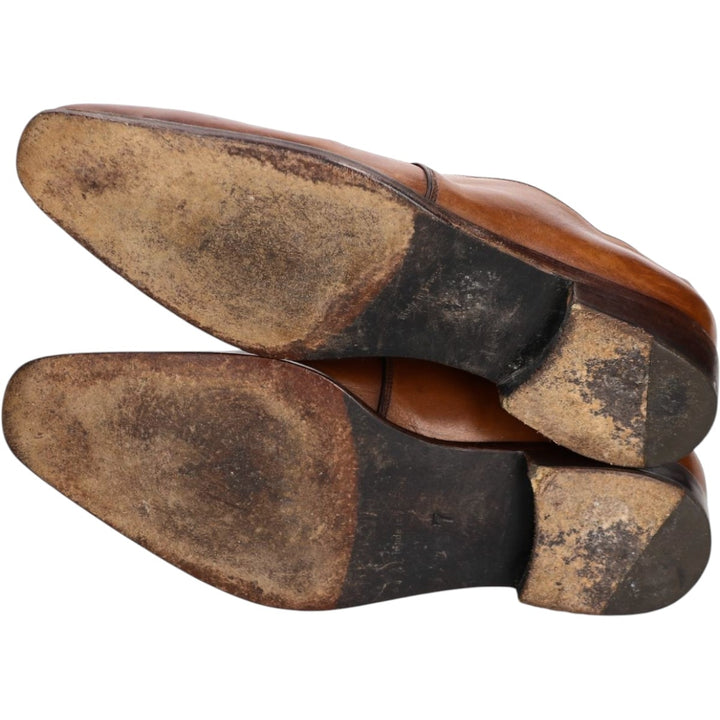 Chisel toe U-tip shoes, made in France, size 7 Men's 27.0cm unclear brown type Vintage Second Hand