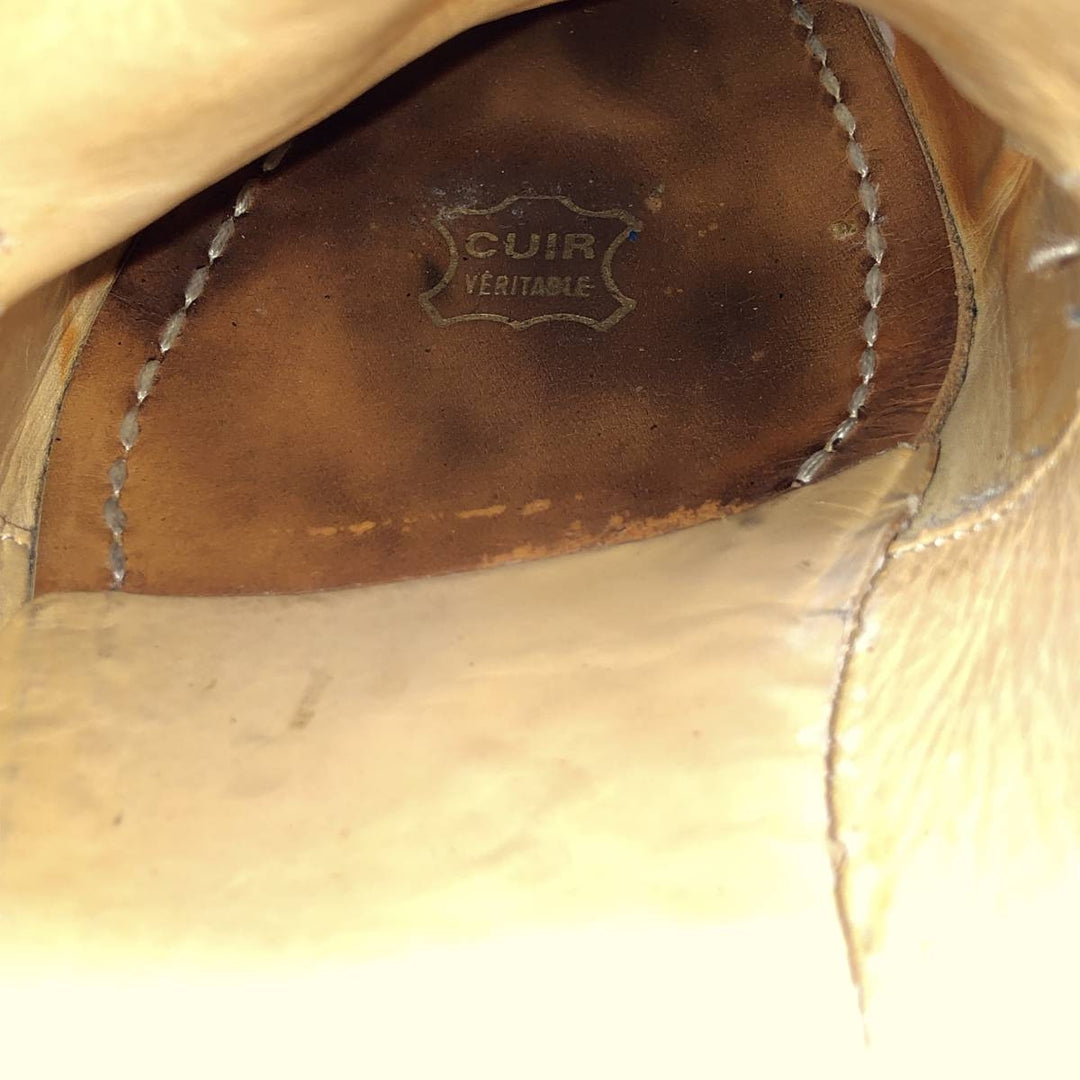 Chisel toe U-tip shoes, made in France, size 7 Men's 27.0cm unclear brown type Vintage Second Hand
