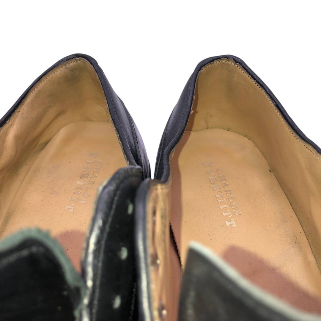 Charles Tyrwhitt U-tip shoes, size 8 Men's 26.0cm genuine leather black type Vintage Second Hand