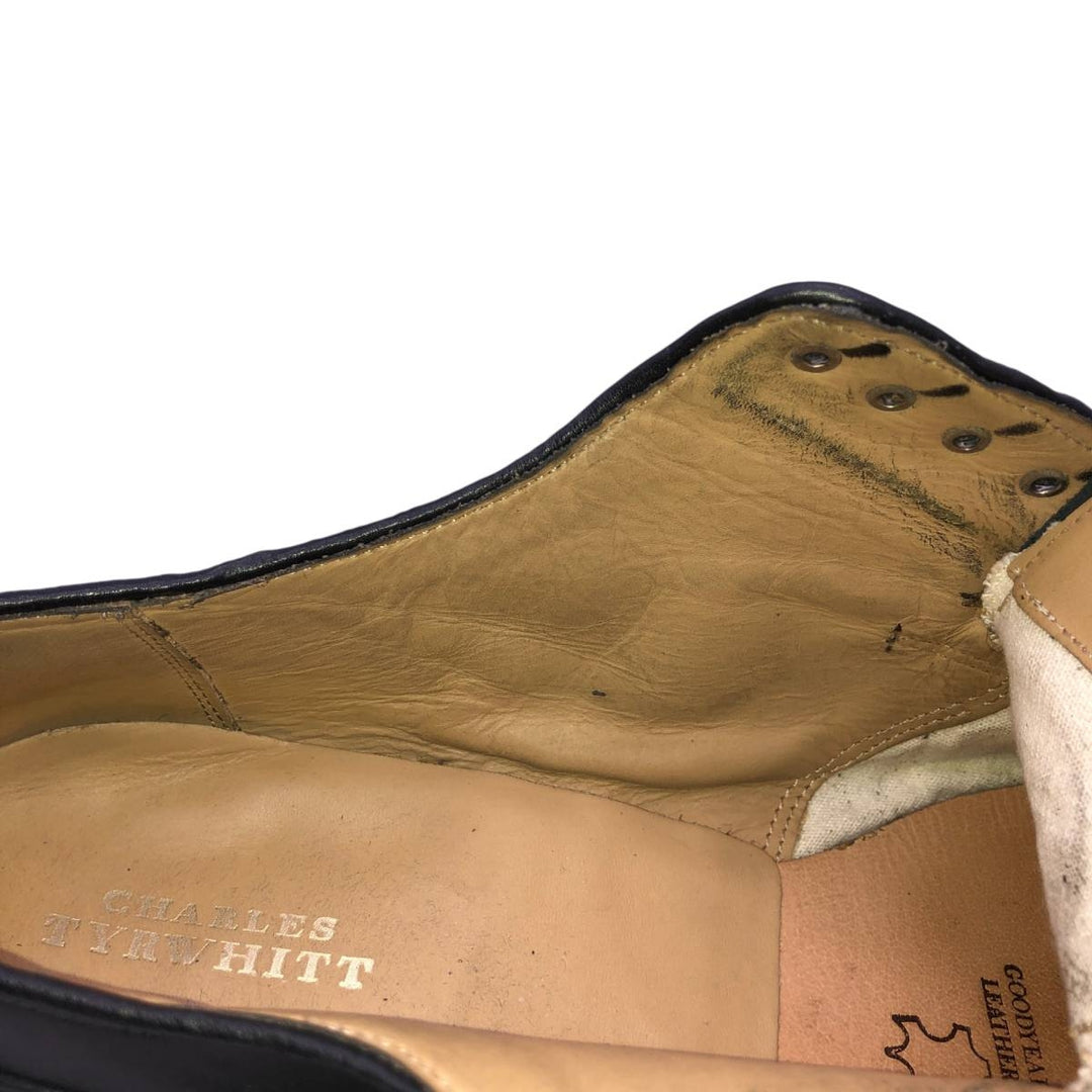 Charles Tyrwhitt U-tip shoes, size 8 Men's 26.0cm genuine leather black type Vintage Second Hand