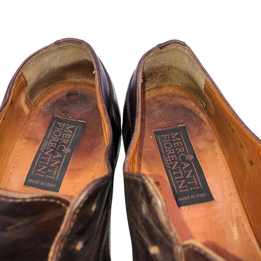 MERCANTI FIORENTINI Square Toe U-Tip Shoes, Made in Italy, Size 9M Men's 28.0cm unclear brown type Vintage Second Hand