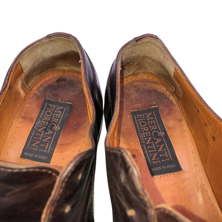 MERCANTI FIORENTINI Square Toe U-Tip Shoes, Made in Italy, Size 9M Men's 28.0cm unclear brown type Vintage Second Hand