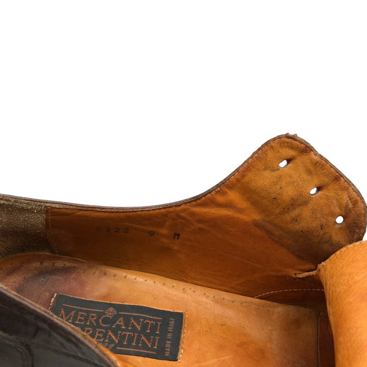 MERCANTI FIORENTINI Square Toe U-Tip Shoes, Made in Italy, Size 9M Men's 28.0cm unclear brown type Vintage Second Hand