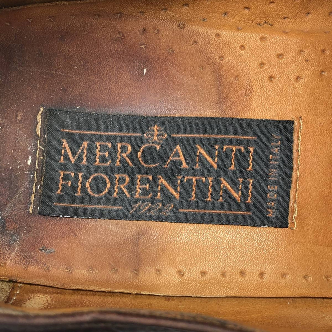 MERCANTI FIORENTINI Square Toe U-Tip Shoes, Made in Italy, Size 9M Men's 28.0cm unclear brown type Vintage Second Hand