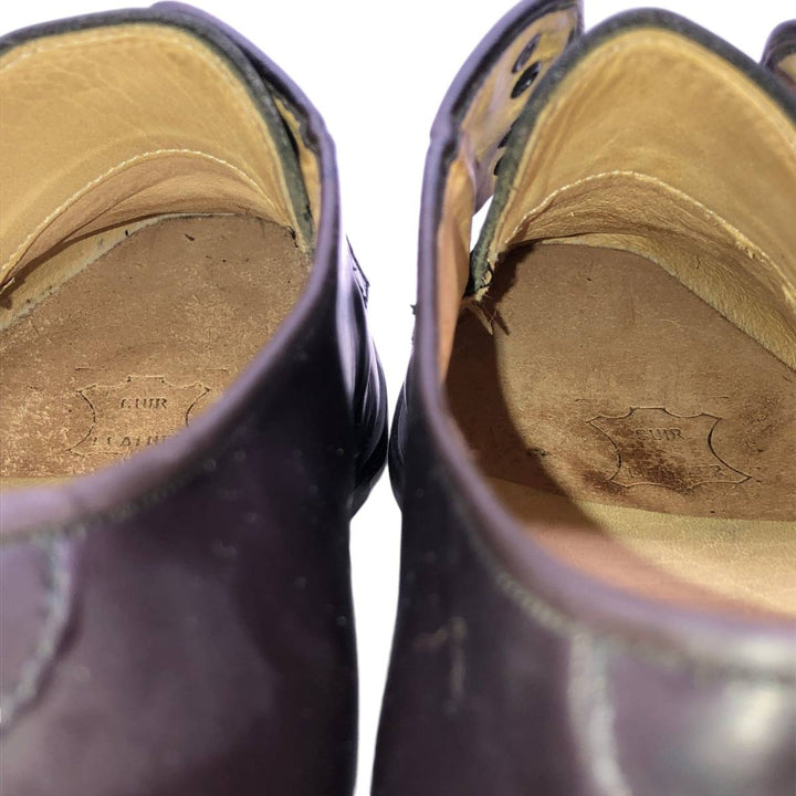Nunes Correa Plain Toe Shoes, Size 40 Men's 26.5cm genuine leather brown type Vintage Second Hand