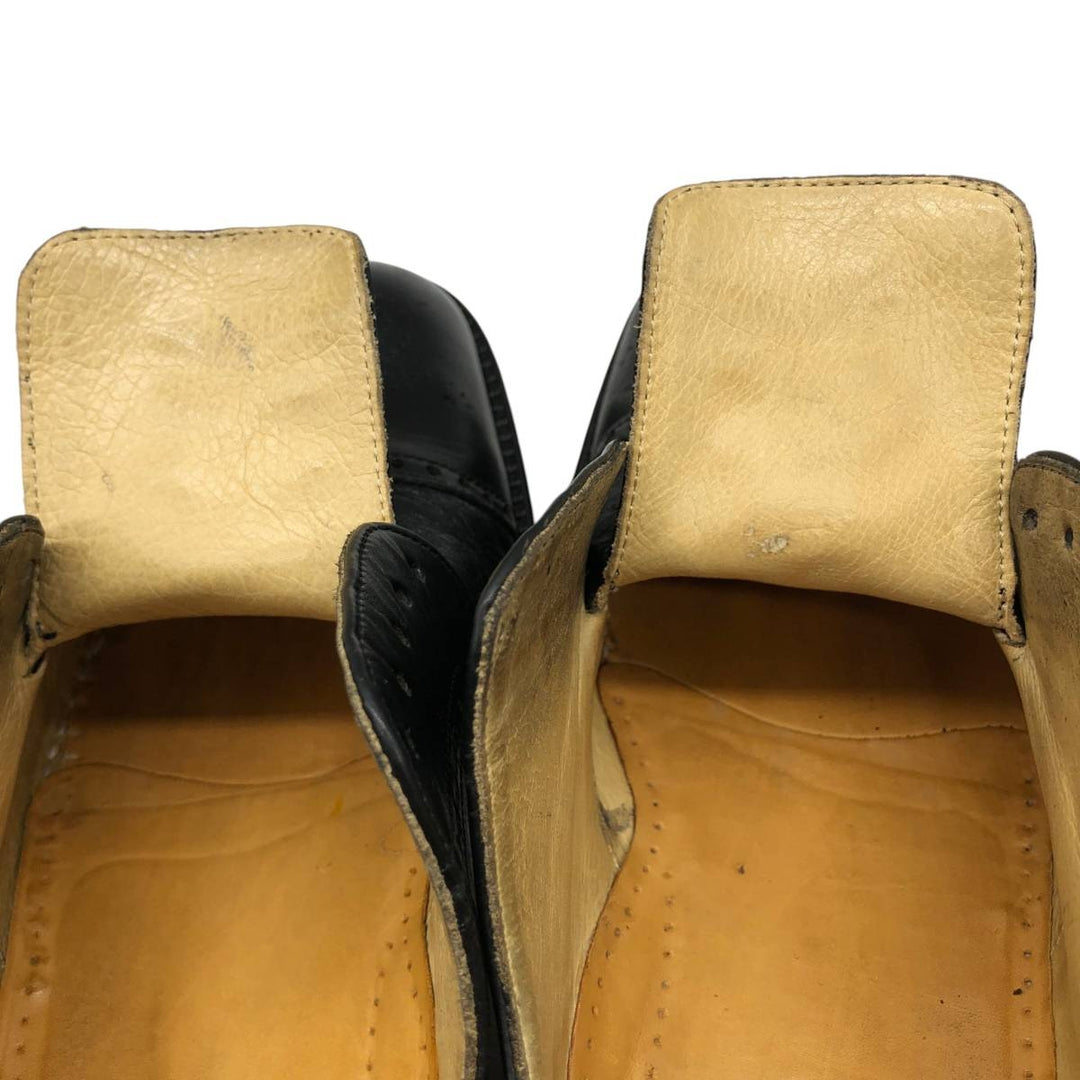 MARIO CALUGI Semi-brogue straight-tip shoes, made in Italy, size 8 1/2 Men's 26.5cm unclear black type Vintage Second Hand