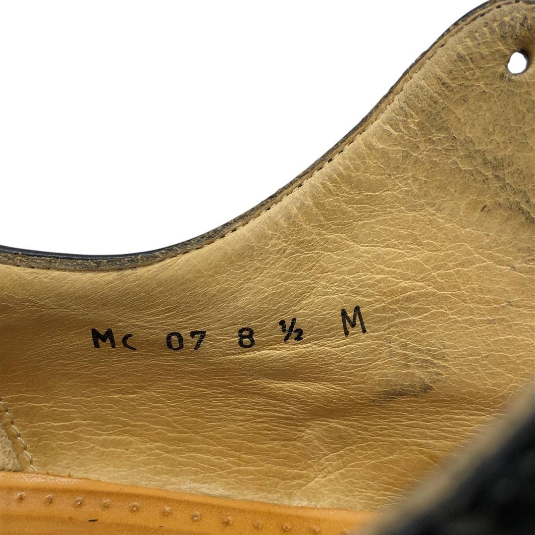 MARIO CALUGI Semi-brogue straight-tip shoes, made in Italy, size 8 1/2 Men's 26.5cm unclear black type Vintage Second Hand