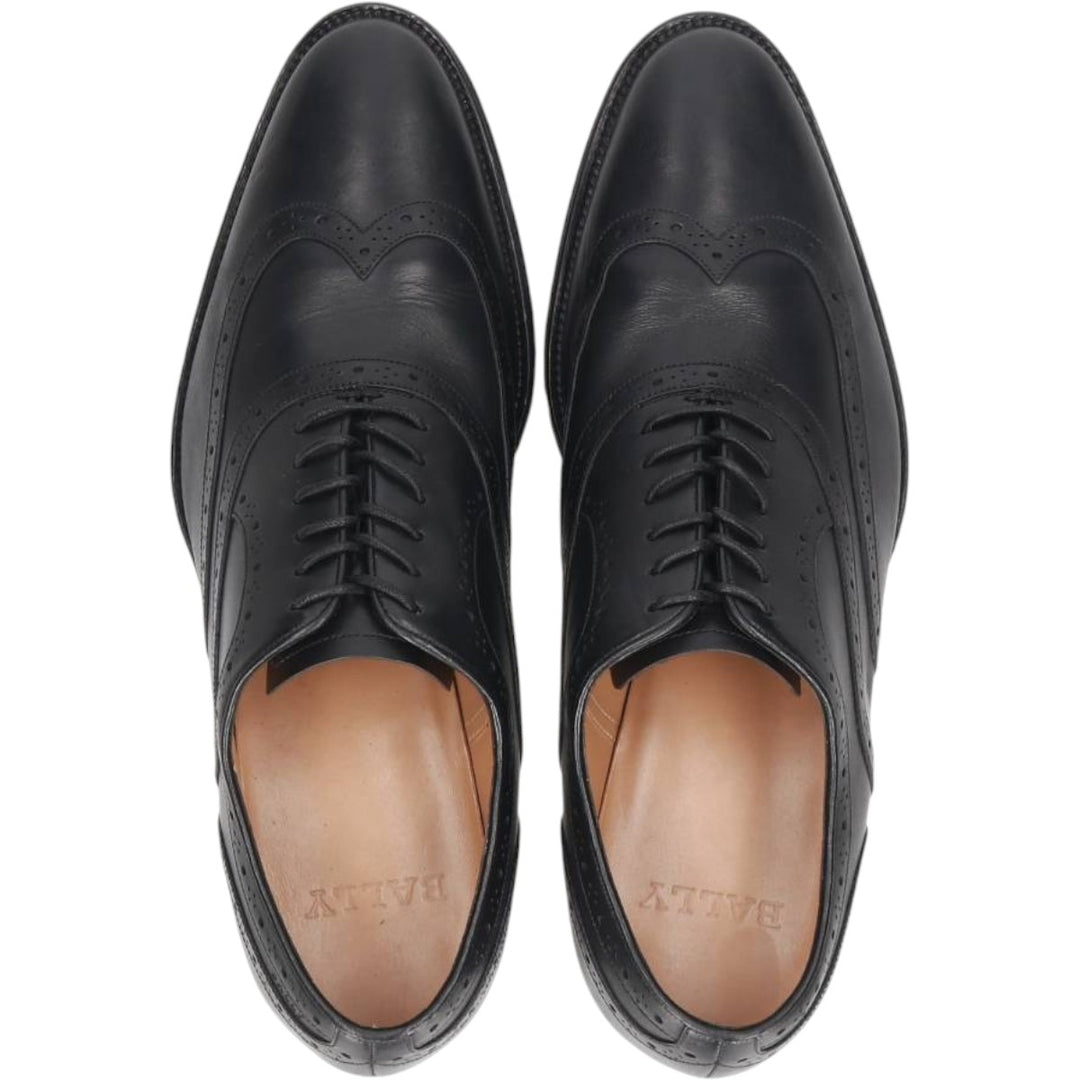 Bally wingtip shoes, size 7 1/2 E Men's 25.5cm unclear black type Vintage Second Hand