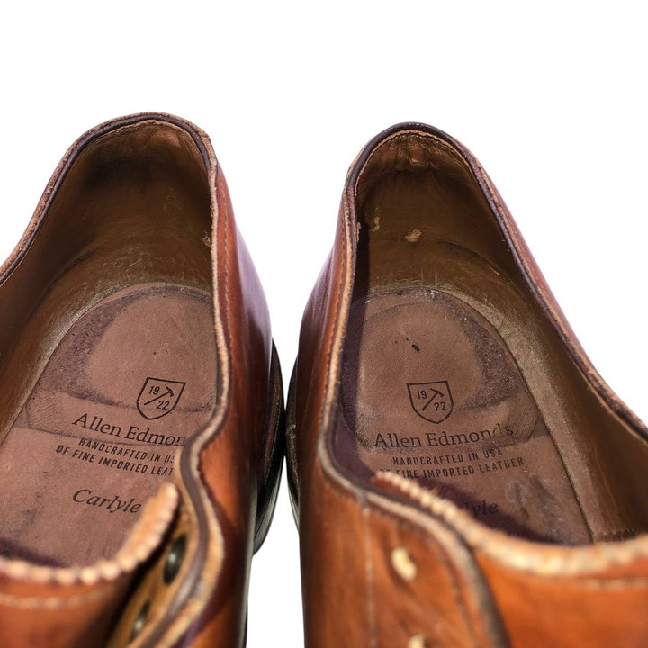 Allen Edmonds Carlyle Straight Tip Shoes, Made in USA, Size 10 D Men's 28.0cm genuine leather brown type Vintage Second Hand