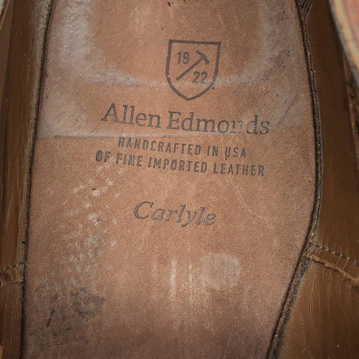 Allen Edmonds Carlyle Straight Tip Shoes, Made in USA, Size 10 D Men's 28.0cm genuine leather brown type Vintage Second Hand