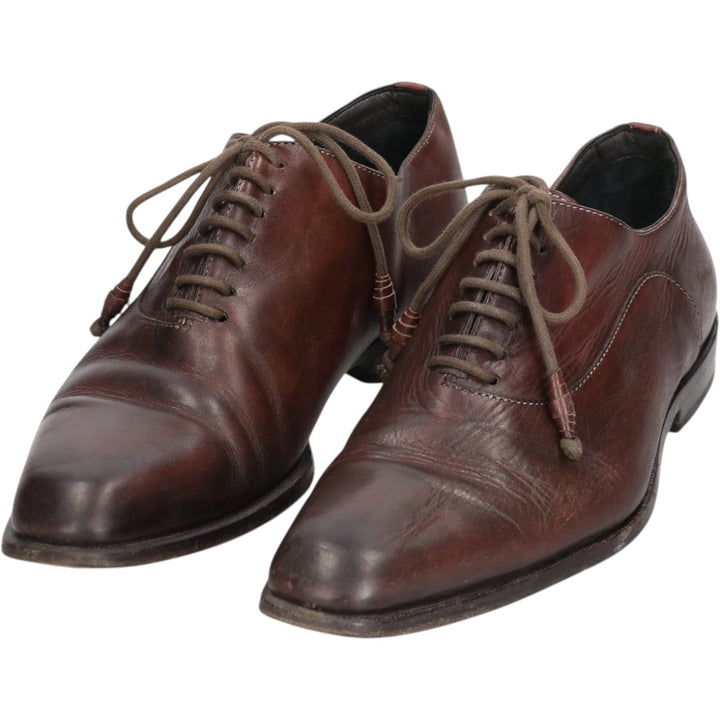 Francesco Smalto plain toe shoes, size 8 1/2 Men's 28.0cm genuine leather burgundy type Vintage Second Hand