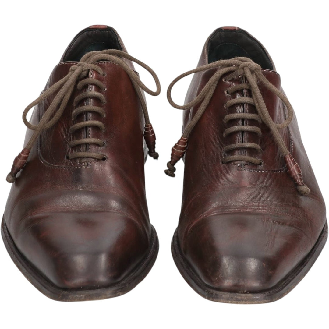 Francesco Smalto plain toe shoes, size 8 1/2 Men's 28.0cm genuine leather burgundy type Vintage Second Hand