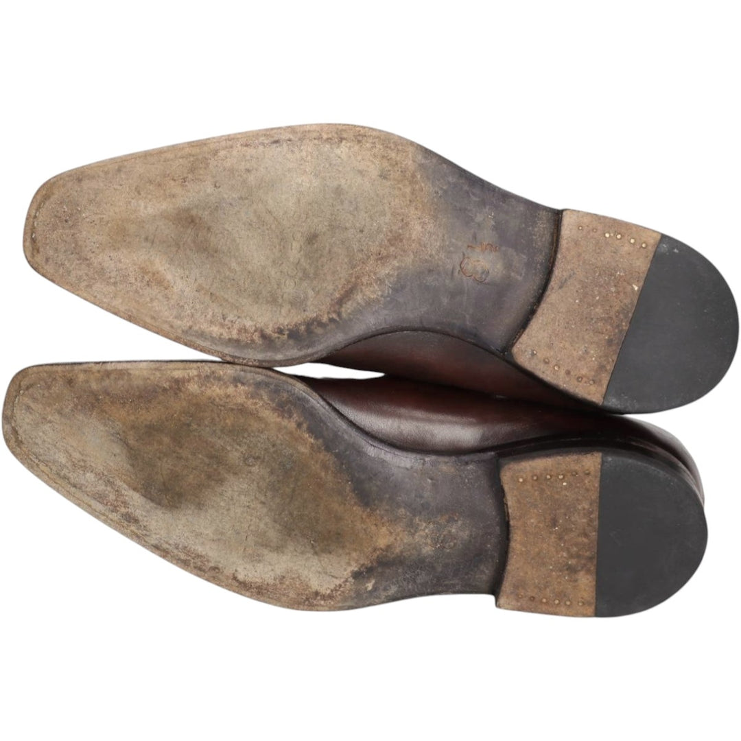 Francesco Smalto plain toe shoes, size 8 1/2 Men's 28.0cm genuine leather burgundy type Vintage Second Hand