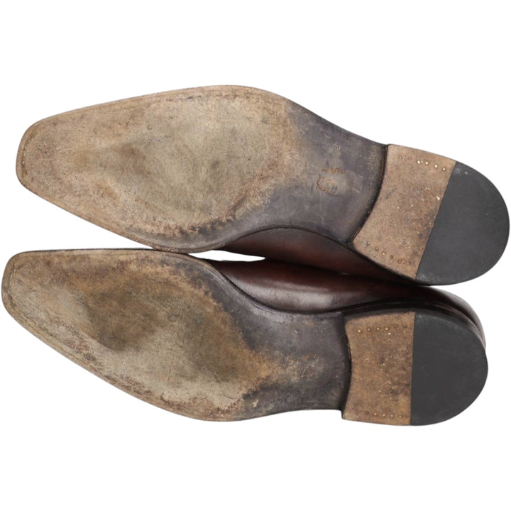 Francesco Smalto plain toe shoes, size 8 1/2 Men's 28.0cm genuine leather burgundy type Vintage Second Hand