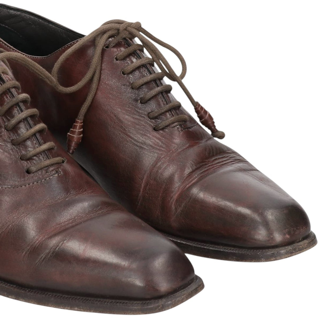Francesco Smalto plain toe shoes, size 8 1/2 Men's 28.0cm genuine leather burgundy type Vintage Second Hand