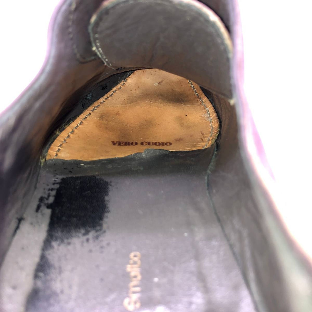 Francesco Smalto plain toe shoes, size 8 1/2 Men's 28.0cm genuine leather burgundy type Vintage Second Hand