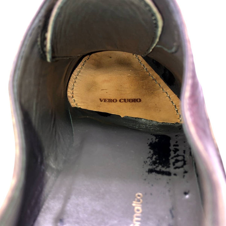 Francesco Smalto plain toe shoes, size 8 1/2 Men's 28.0cm genuine leather burgundy type Vintage Second Hand