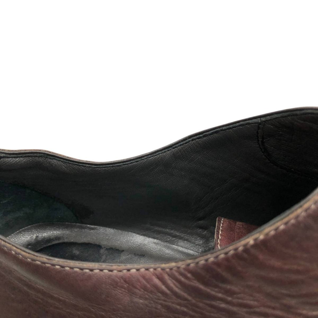 Francesco Smalto plain toe shoes, size 8 1/2 Men's 28.0cm genuine leather burgundy type Vintage Second Hand