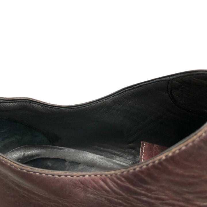 Francesco Smalto plain toe shoes, size 8 1/2 Men's 28.0cm genuine leather burgundy type Vintage Second Hand