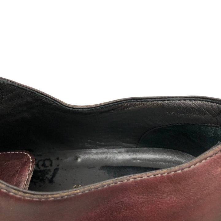 Francesco Smalto plain toe shoes, size 8 1/2 Men's 28.0cm genuine leather burgundy type Vintage Second Hand