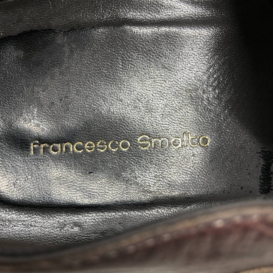 Francesco Smalto plain toe shoes, size 8 1/2 Men's 28.0cm genuine leather burgundy type Vintage Second Hand
