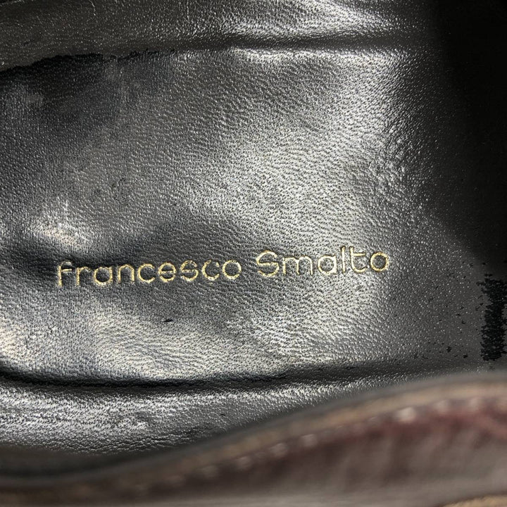 Francesco Smalto plain toe shoes, size 8 1/2 Men's 28.0cm genuine leather burgundy type Vintage Second Hand