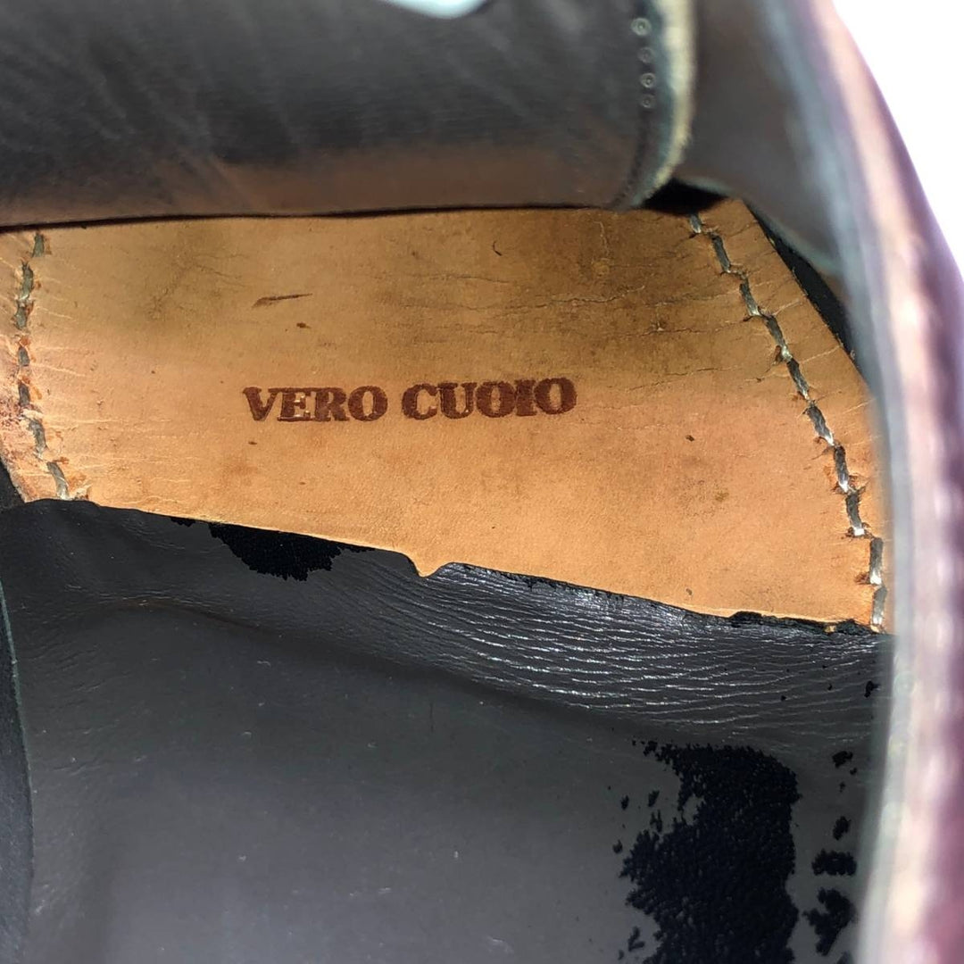 Francesco Smalto plain toe shoes, size 8 1/2 Men's 28.0cm genuine leather burgundy type Vintage Second Hand