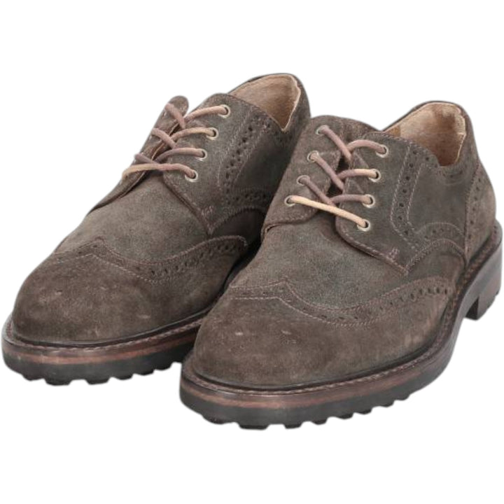 Ralph Lauren POLO RALPH LAUREN Full Brogue Wingtip Shoes, Size 7.5D Men's 25.5cm Genuine Leather Suede brown type Vintage Second Hand