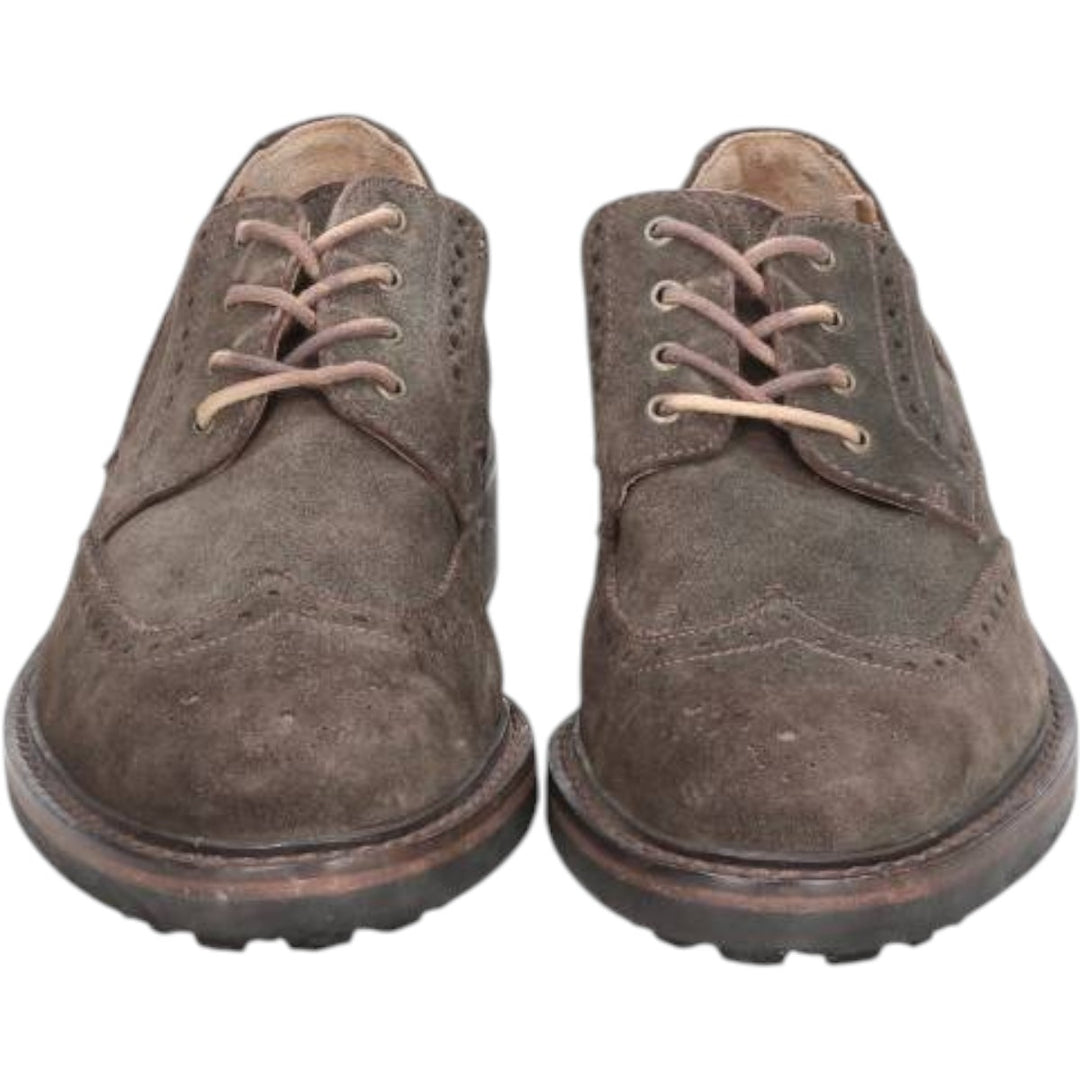 Ralph Lauren POLO RALPH LAUREN Full Brogue Wingtip Shoes, Size 7.5D Men's 25.5cm Genuine Leather Suede brown type Vintage Second Hand