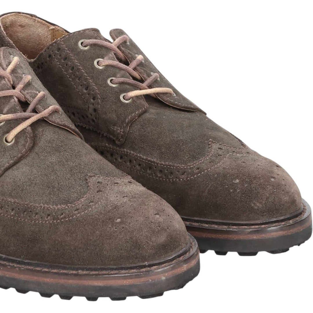 Ralph Lauren POLO RALPH LAUREN Full Brogue Wingtip Shoes, Size 7.5D Men's 25.5cm Genuine Leather Suede brown type Vintage Second Hand