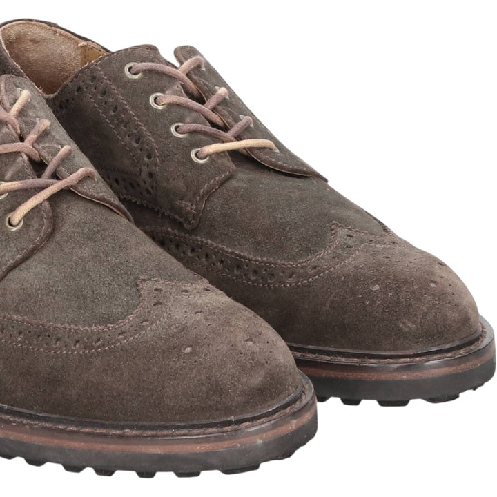 Ralph Lauren POLO RALPH LAUREN Full Brogue Wingtip Shoes, Size 7.5D Men's 25.5cm Genuine Leather Suede brown type Vintage Second Hand