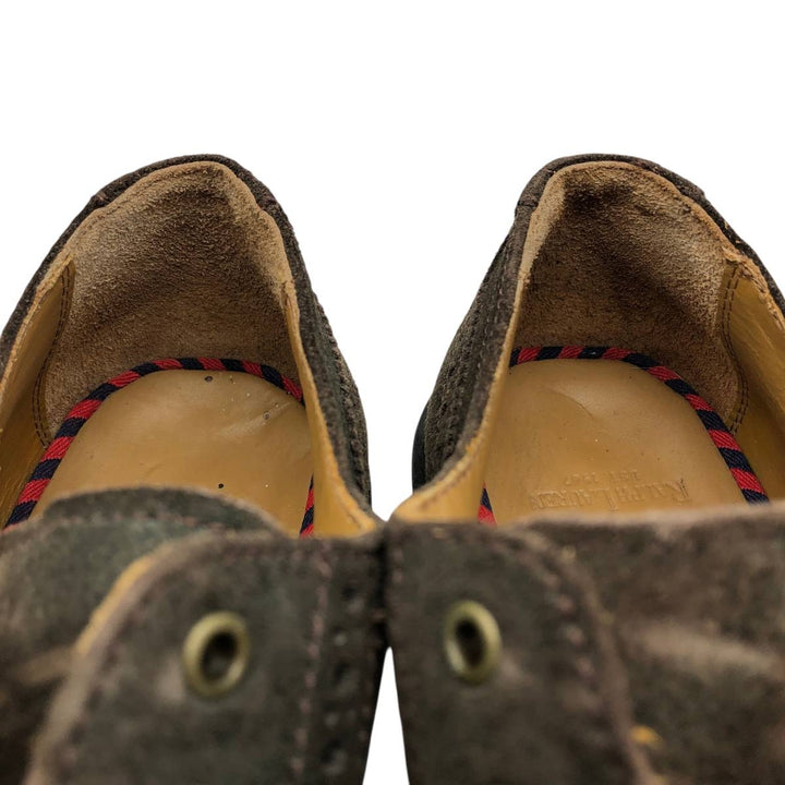 Ralph Lauren POLO RALPH LAUREN Full Brogue Wingtip Shoes, Size 7.5D Men's 25.5cm Genuine Leather Suede brown type Vintage Second Hand