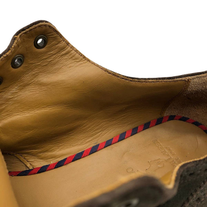 Ralph Lauren POLO RALPH LAUREN Full Brogue Wingtip Shoes, Size 7.5D Men's 25.5cm Genuine Leather Suede brown type Vintage Second Hand