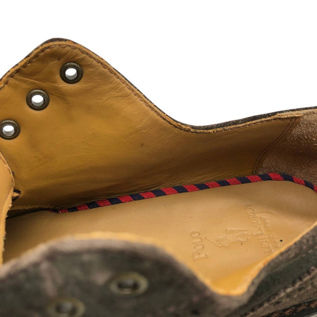 Ralph Lauren POLO RALPH LAUREN Full Brogue Wingtip Shoes, Size 7.5D Men's 25.5cm Genuine Leather Suede brown type Vintage Second Hand