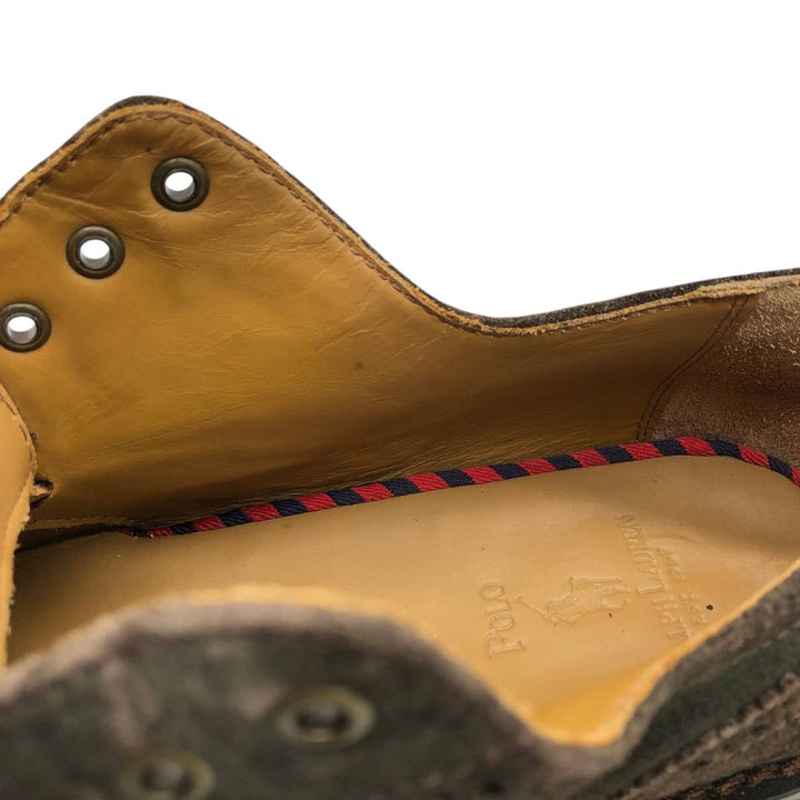 Ralph Lauren POLO RALPH LAUREN Full Brogue Wingtip Shoes, Size 7.5D Men's 25.5cm Genuine Leather Suede brown type Vintage Second Hand