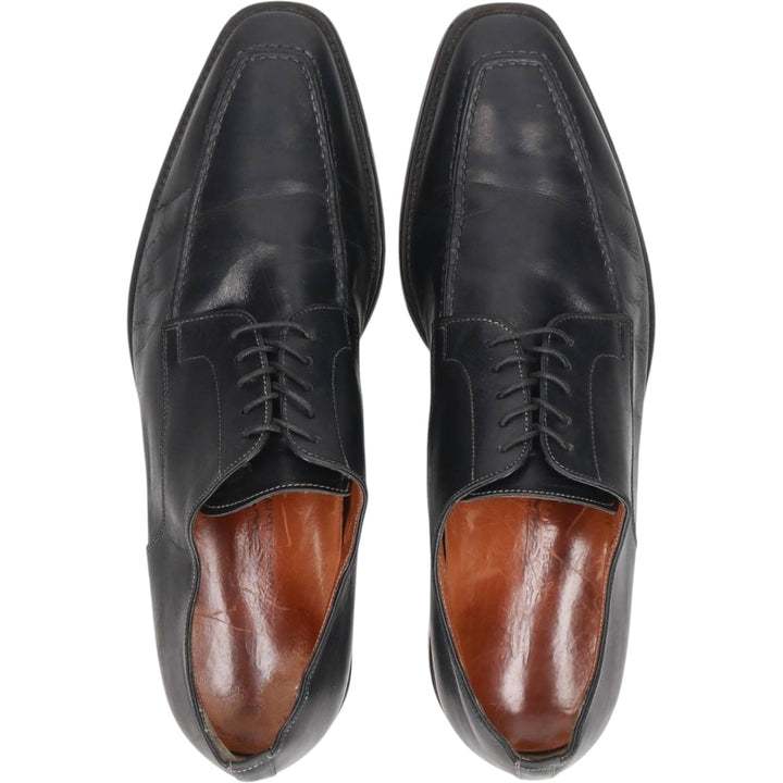 Santoni U-tip shoes, made in Italy, size D 9 Men's 27.5cm unclear black type Vintage Second Hand
