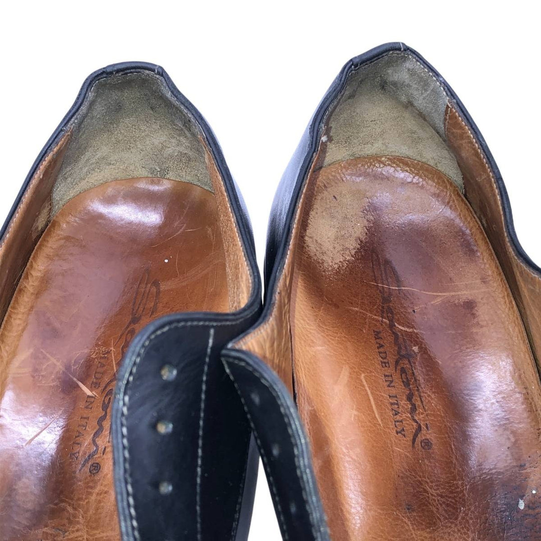 Santoni U-tip shoes, made in Italy, size D 9 Men's 27.5cm unclear black type Vintage Second Hand