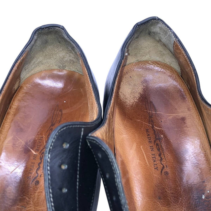 Santoni U-tip shoes, made in Italy, size D 9 Men's 27.5cm unclear black type Vintage Second Hand