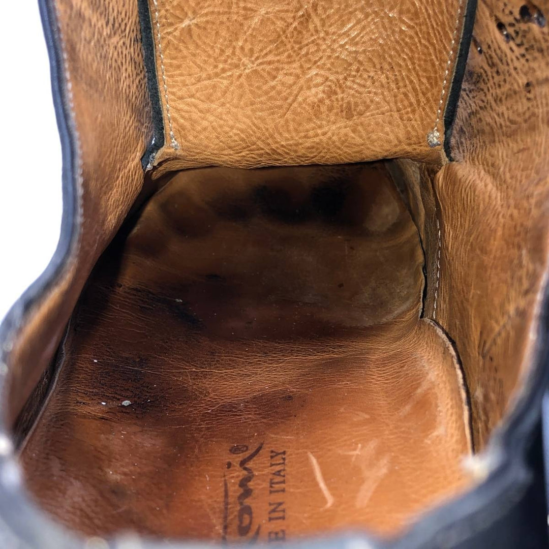 Santoni U-tip shoes, made in Italy, size D 9 Men's 27.5cm unclear black type Vintage Second Hand