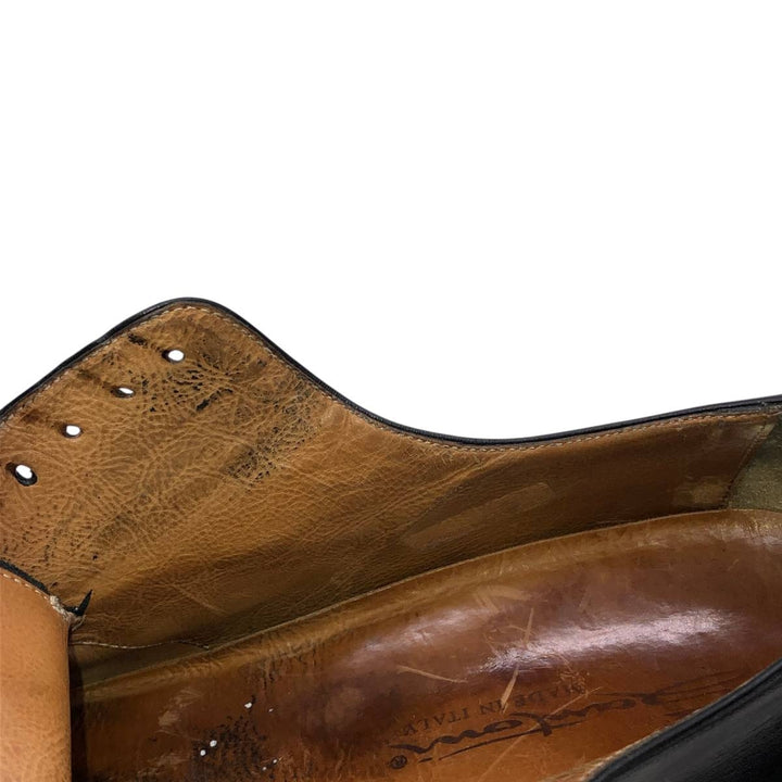 Santoni U-tip shoes, made in Italy, size D 9 Men's 27.5cm unclear black type Vintage Second Hand