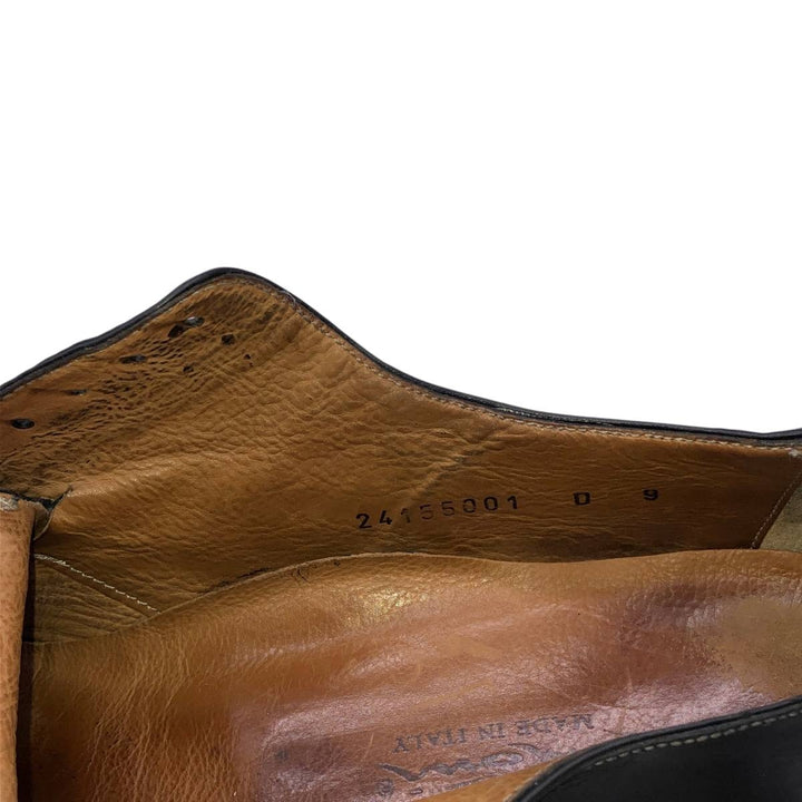 Santoni U-tip shoes, made in Italy, size D 9 Men's 27.5cm unclear black type Vintage Second Hand