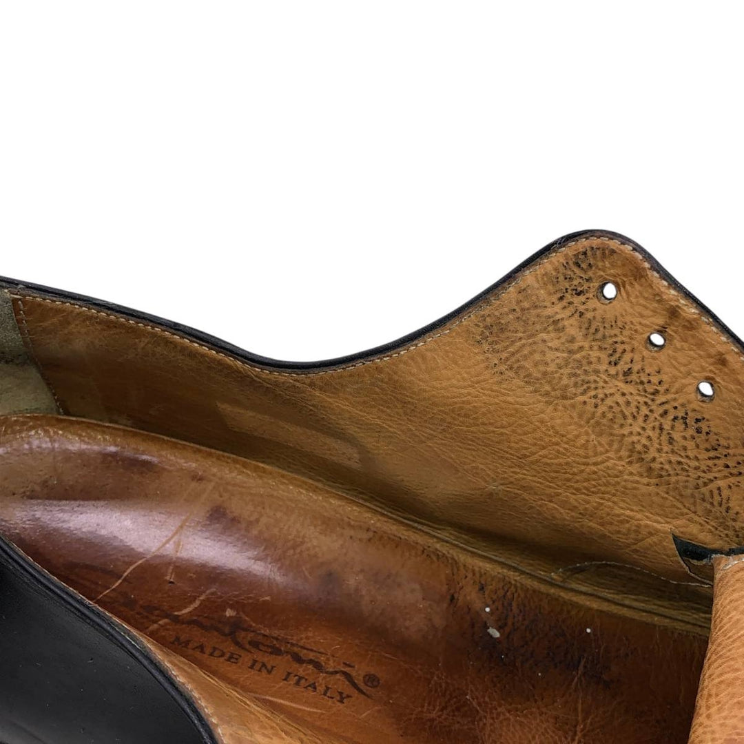 Santoni U-tip shoes, made in Italy, size D 9 Men's 27.5cm unclear black type Vintage Second Hand