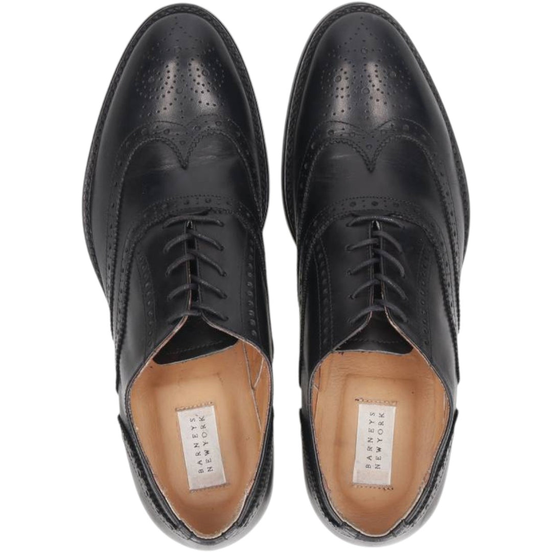 Barneys New York full brogue wingtip shoes, made in Italy, size 10M Men's 28.0cm genuine leather black type Vintage Second Hand