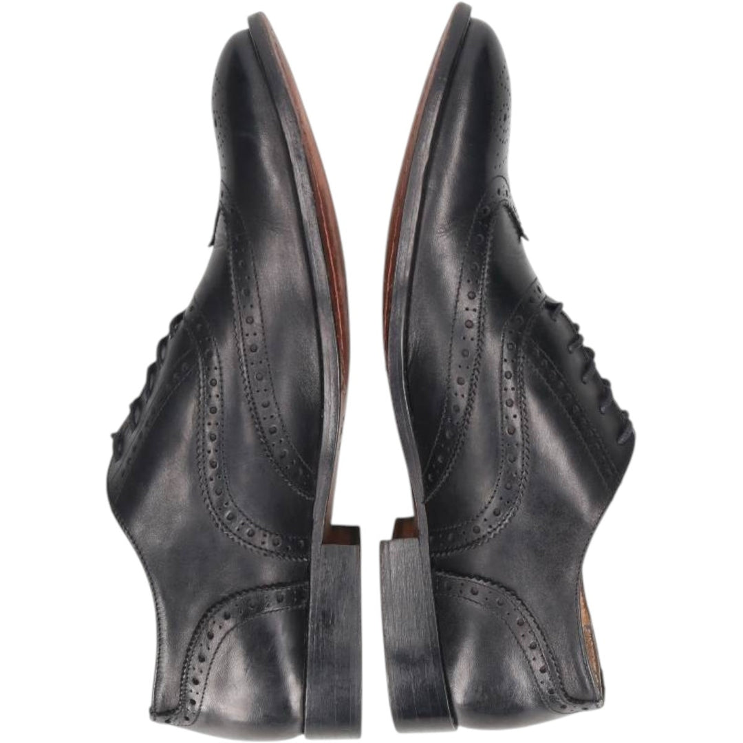 Barneys New York full brogue wingtip shoes, made in Italy, size 10M Men's 28.0cm genuine leather black type Vintage Second Hand